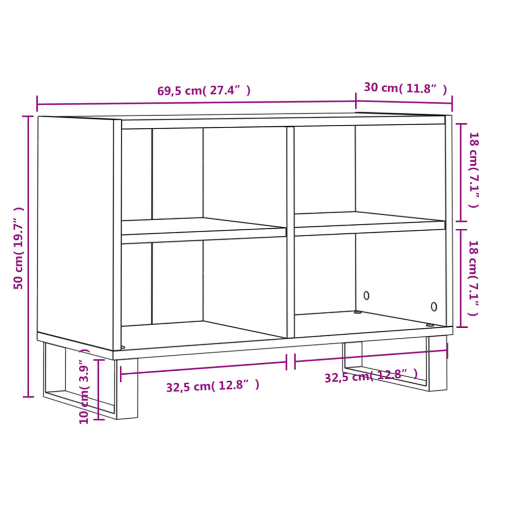 vidaXL 4 Shelf Grey Sonoma TV Cabinet Image 9