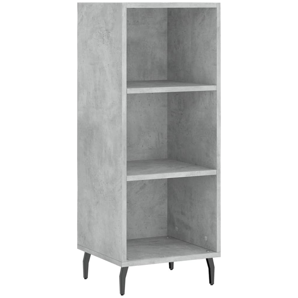 vidaXL Single Glass Door 3 Shelf Concrete Grey Highboard Image 7