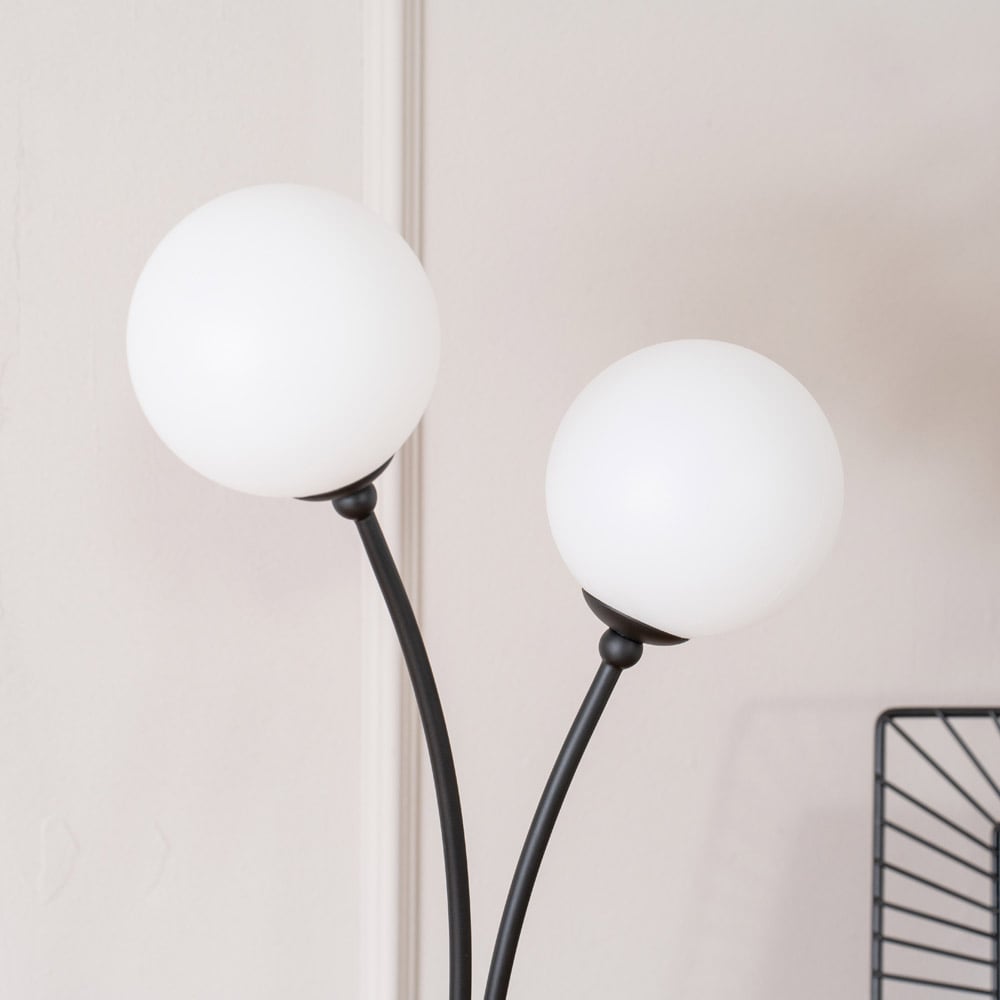 ValueLights Velika 2 Way Opaque Globe Black LED Table Lamp Image 3