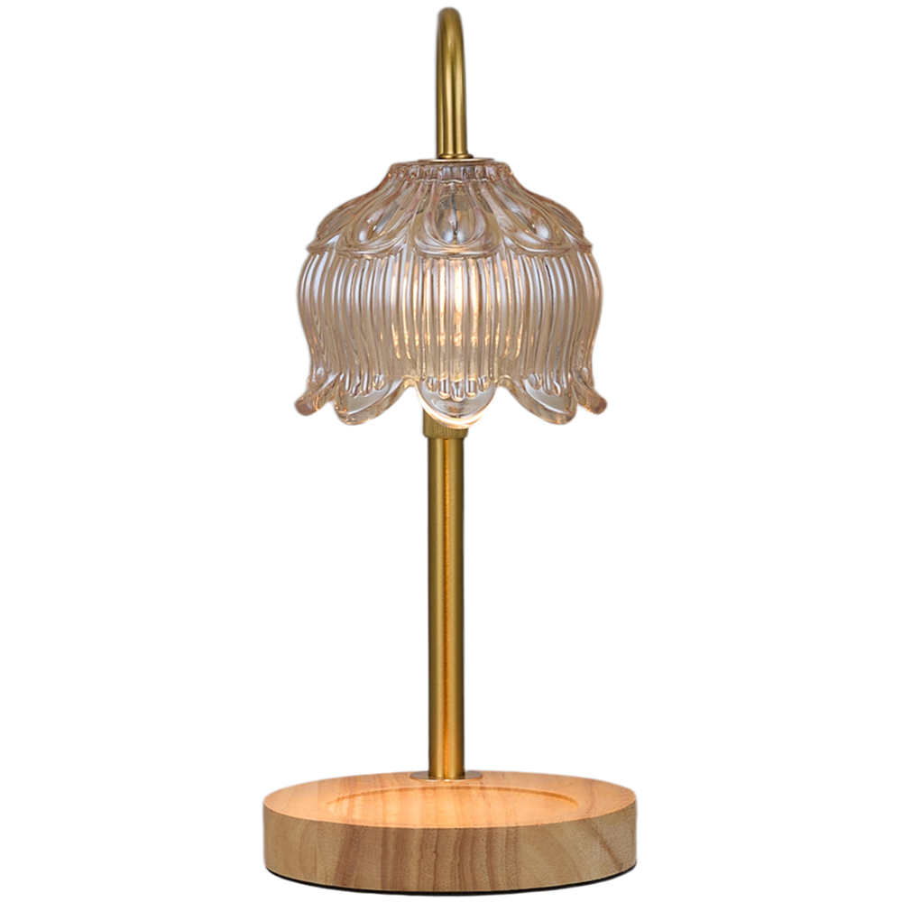 Living and Home Wood Base Candle Warmer Lamp with Timer and Dimming Image 3