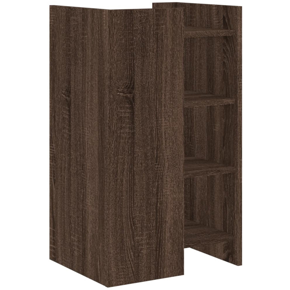 vidaXL Brown Oak 3 Open Shelf Sideboard Image 6