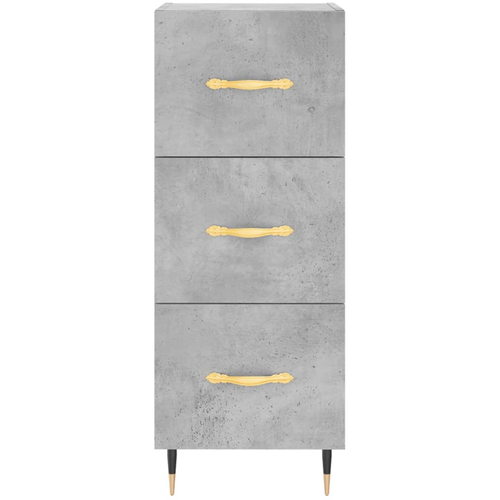 vidaXL Single Door 3 Drawer Concrete Grey Highboard Image 6