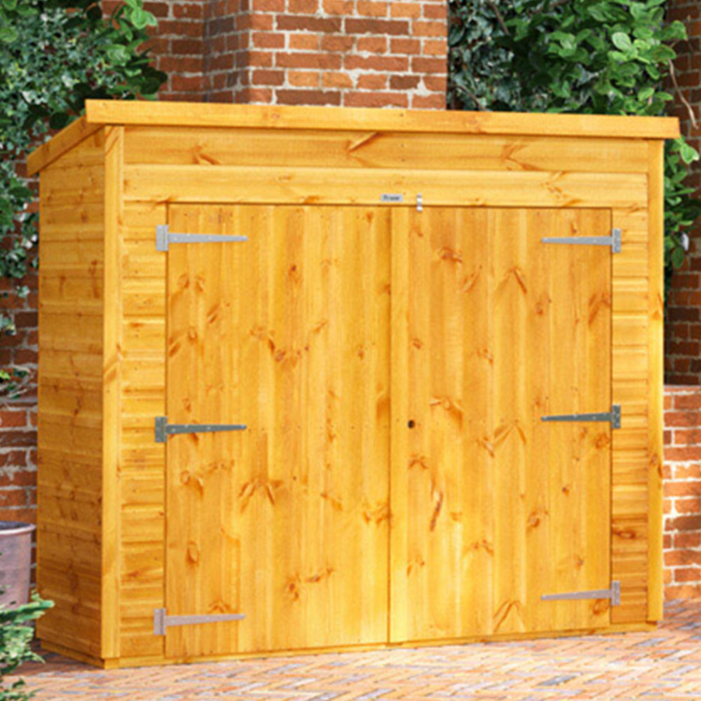 Power Sheds 6 x 2ft Double Door Pent Bike Shed Image 2