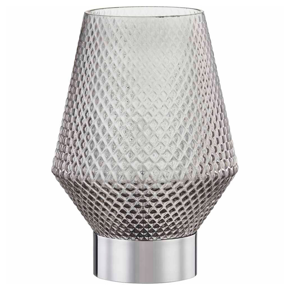 Wilko Grey Laura Glass Lamp Large Image 1
