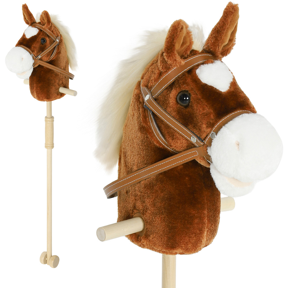 Tommy Toys AIYAPLAY Ride On Wooden Stick Horse Toy with Wheels Pony Sound Effects Image 3