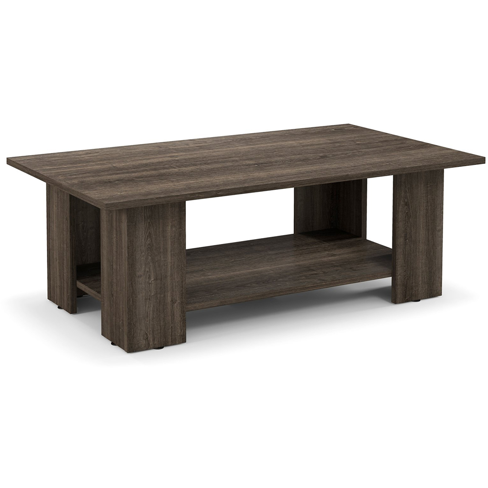 Costway Single Shelf Grey Coffee Table Image 2