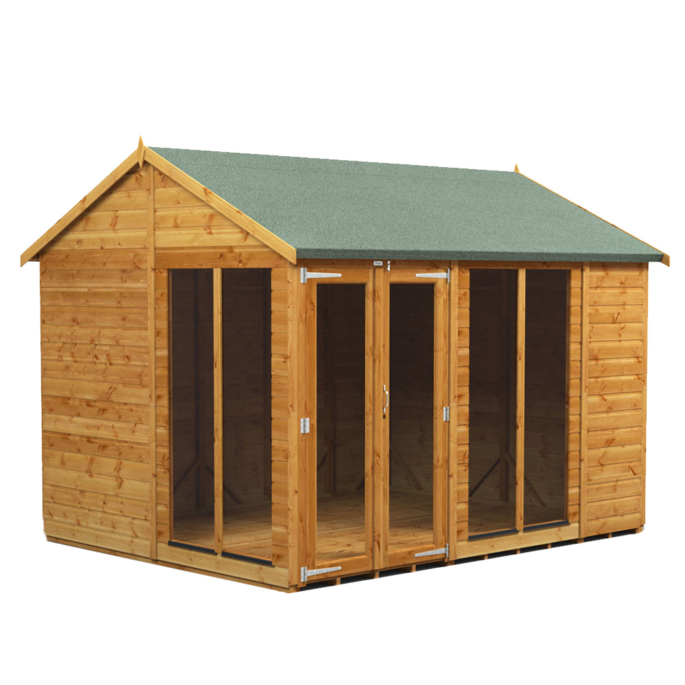 Power Sheds 10 x 8ft Double Door Apex Traditional Summerhouse Image 1