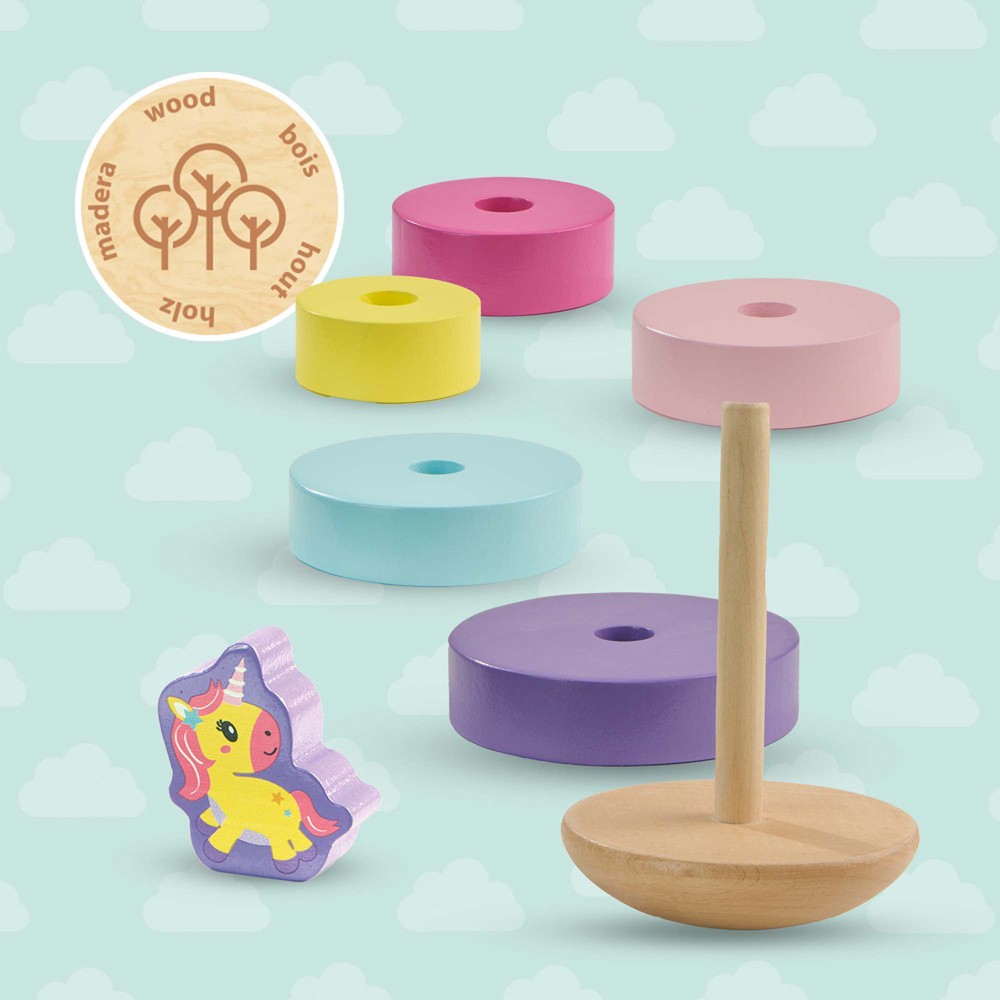 SES Creative Tiny Talents Unicorn Wooden Stacking Tower Image 3