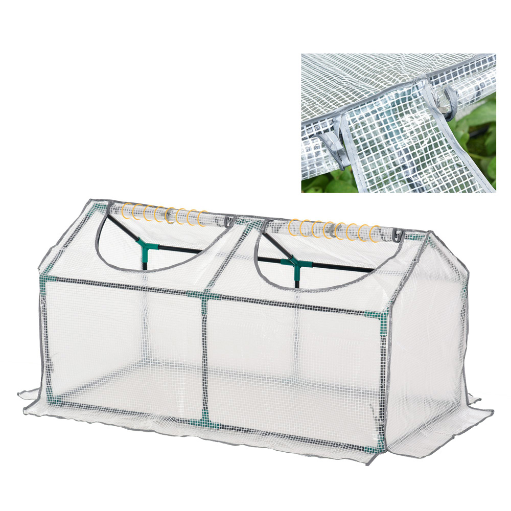 Outsunny White Plastic 2 x 4ft Mini Greenhouse Image 6