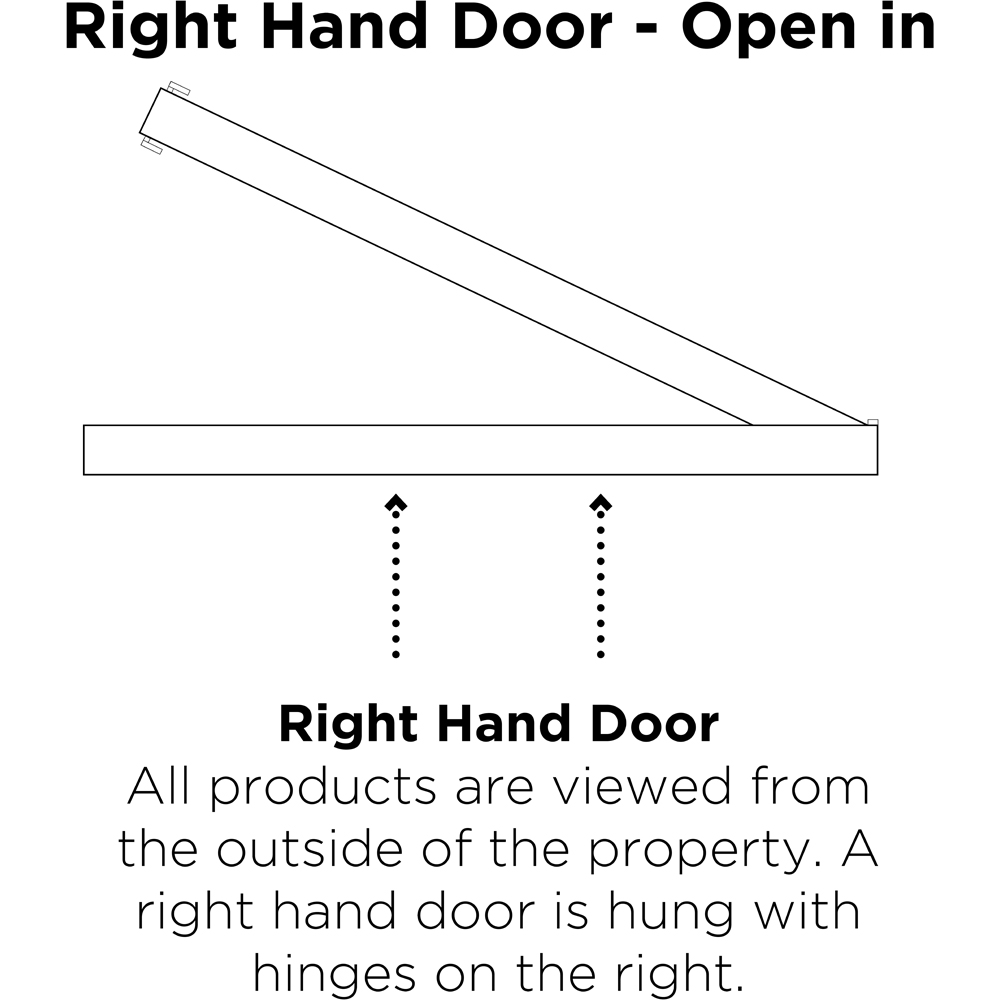 Crystal uPVC Triple Glazed Door Full Glass Right hand White Obscure Glass 840x2090mm Image 3