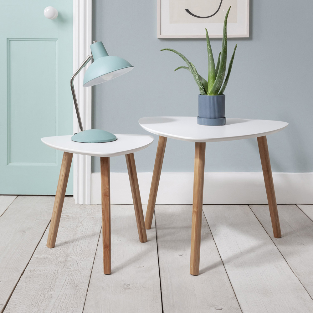 Noa and Nani Malme White and Natural Pine Large Side Table Image 8