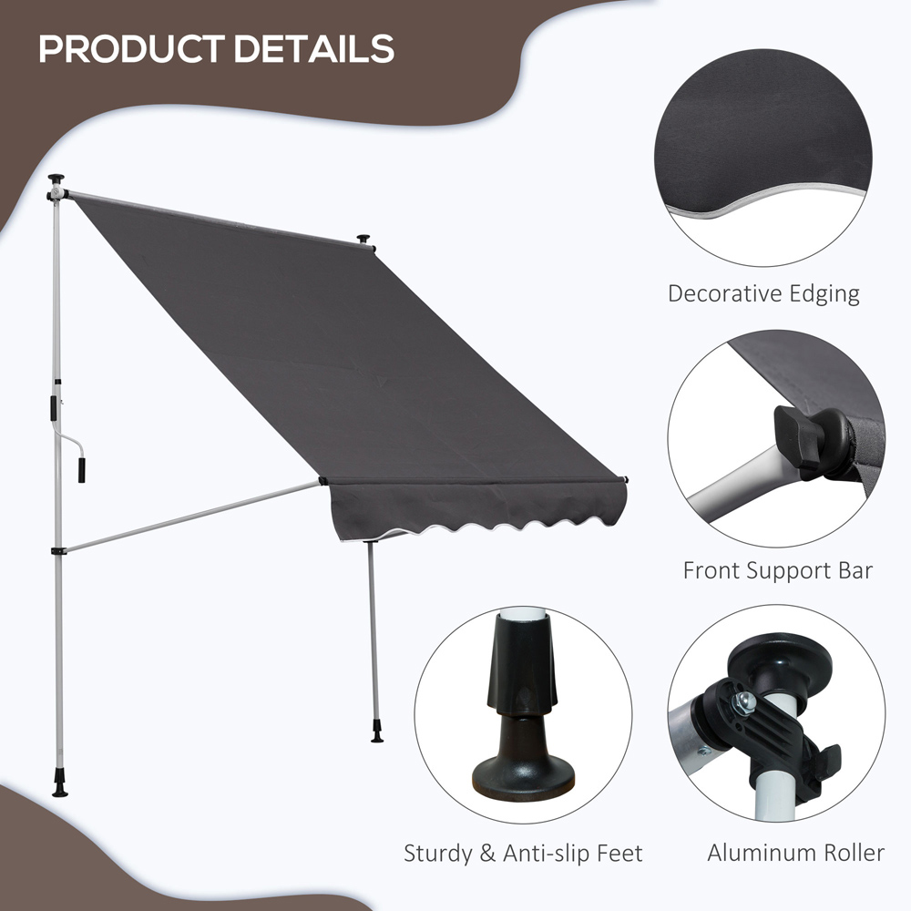 Outsunny Grey Retractable Awning 2 x 1.5m Image 6