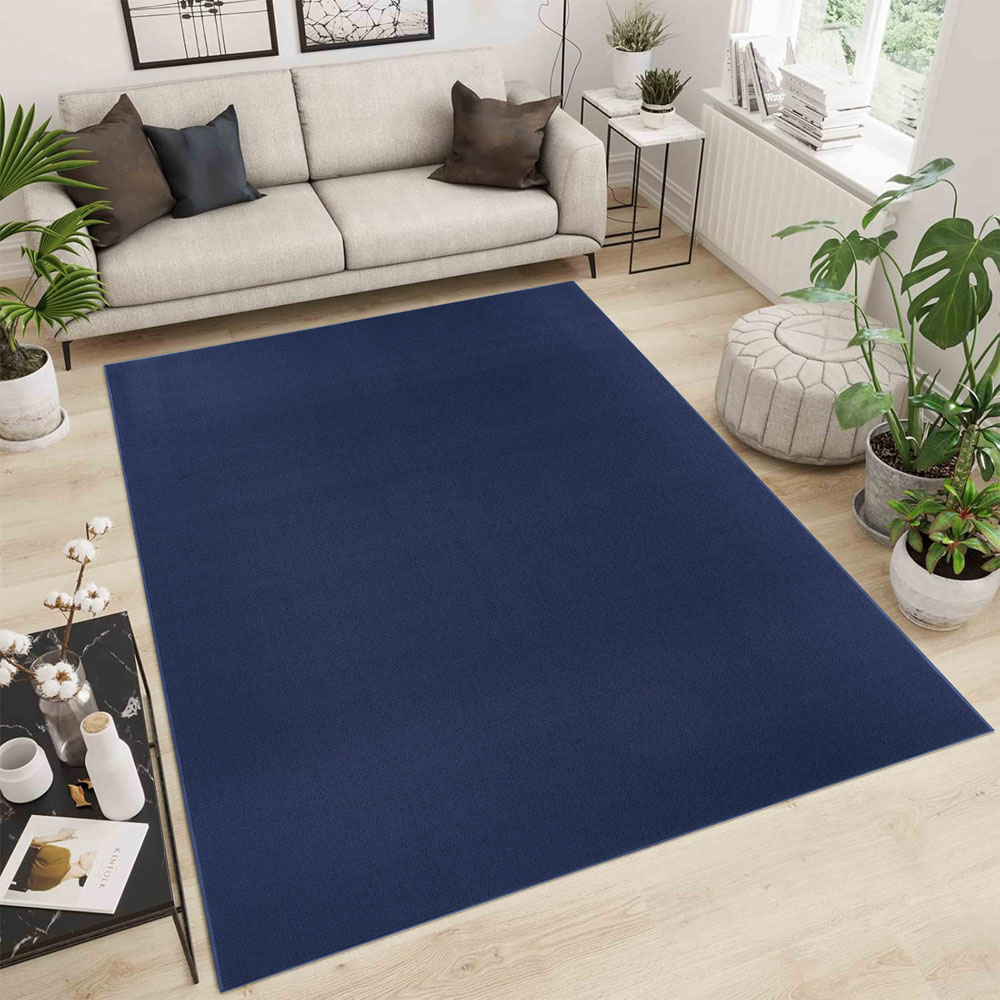 Desire Rugs Simple Navy Low Pile Felt Backing Tufted Rug 170 x 120cm Image 2