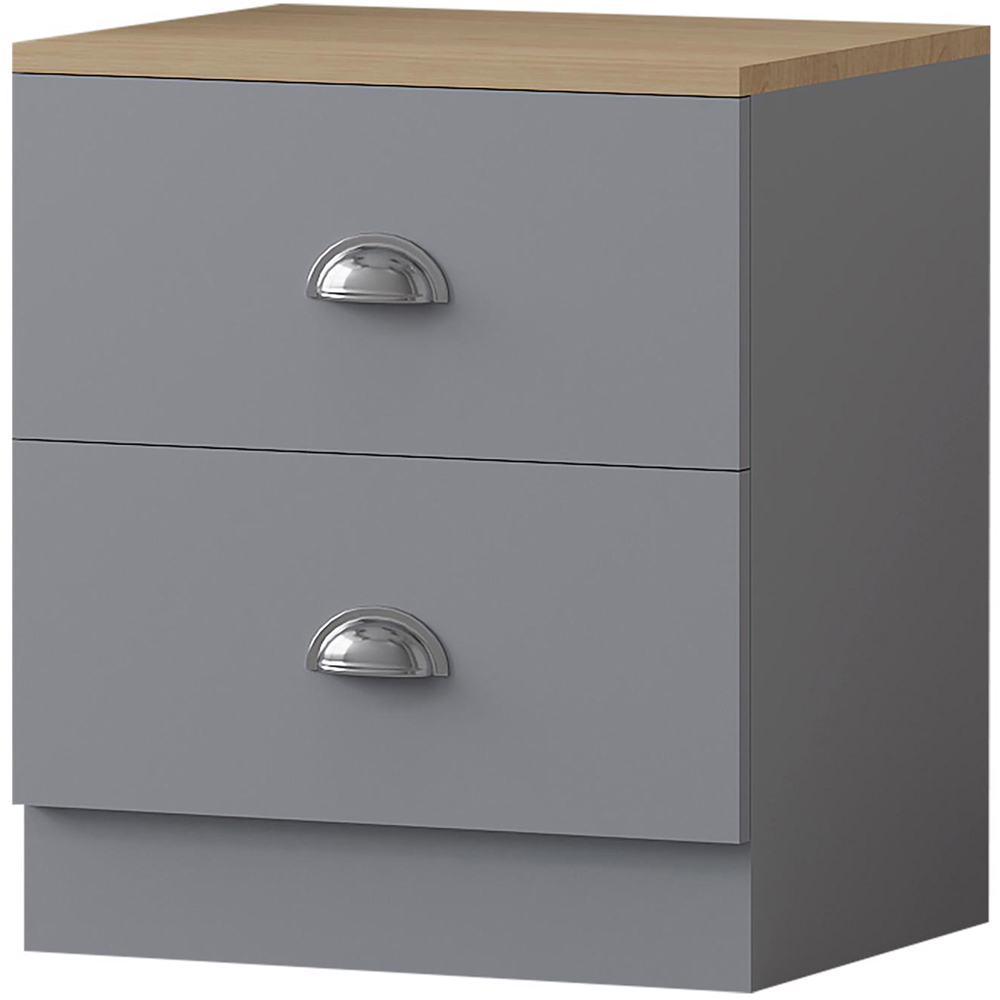 FWStyle Esher 3 Piece Grey Oak Bedroom Furniture Set Image 5