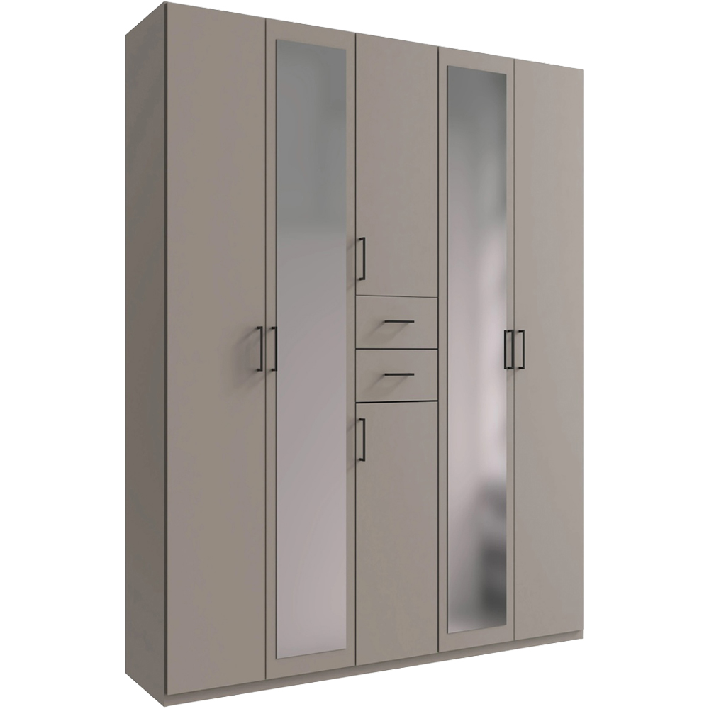 TJ'S Dillingen 6 Door 2 Drawer Grey Sahara Wardrobe Image 2