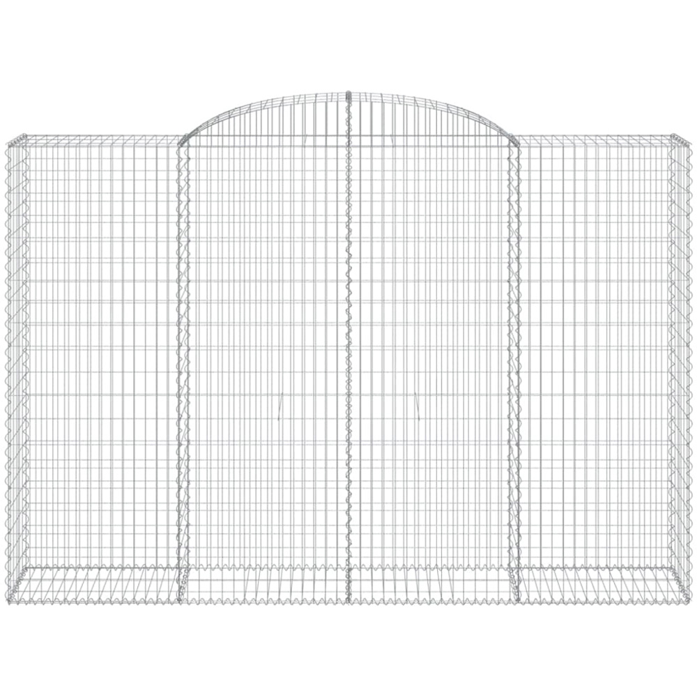 vidaXL Silver Galvanised Iron Arched Gabion Basket 300 x 50 x 200/220cm 9 Pack Image 3