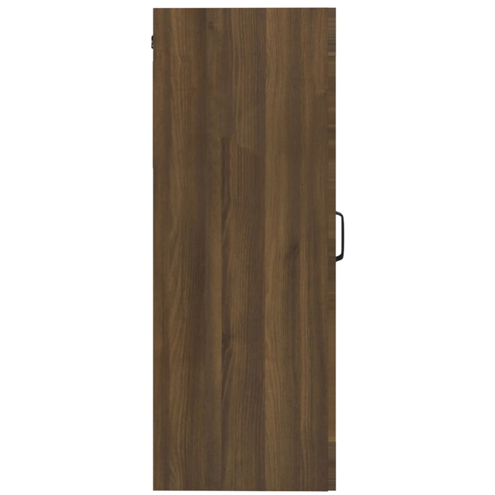 vidaXL 2 Glass Door 3 Shelf Brown Oak Hanging Wall Cabinet Image 4