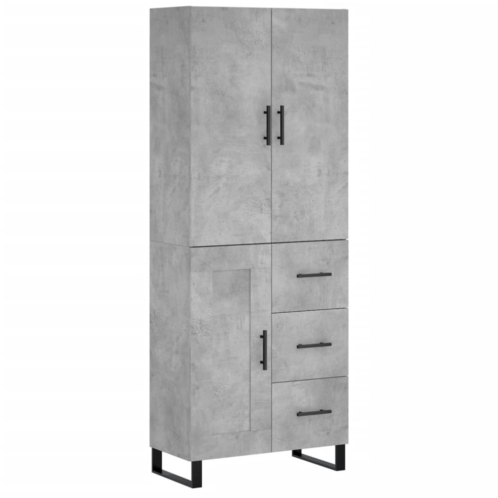 vidaXL 3 Door 3 Drawer Concrete Grey Highboard Image 2