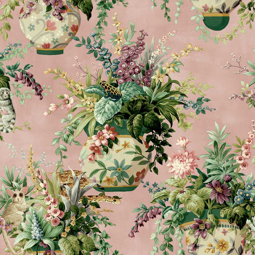 Holden Decor Floral Vase Pink Wallpaper Image 1