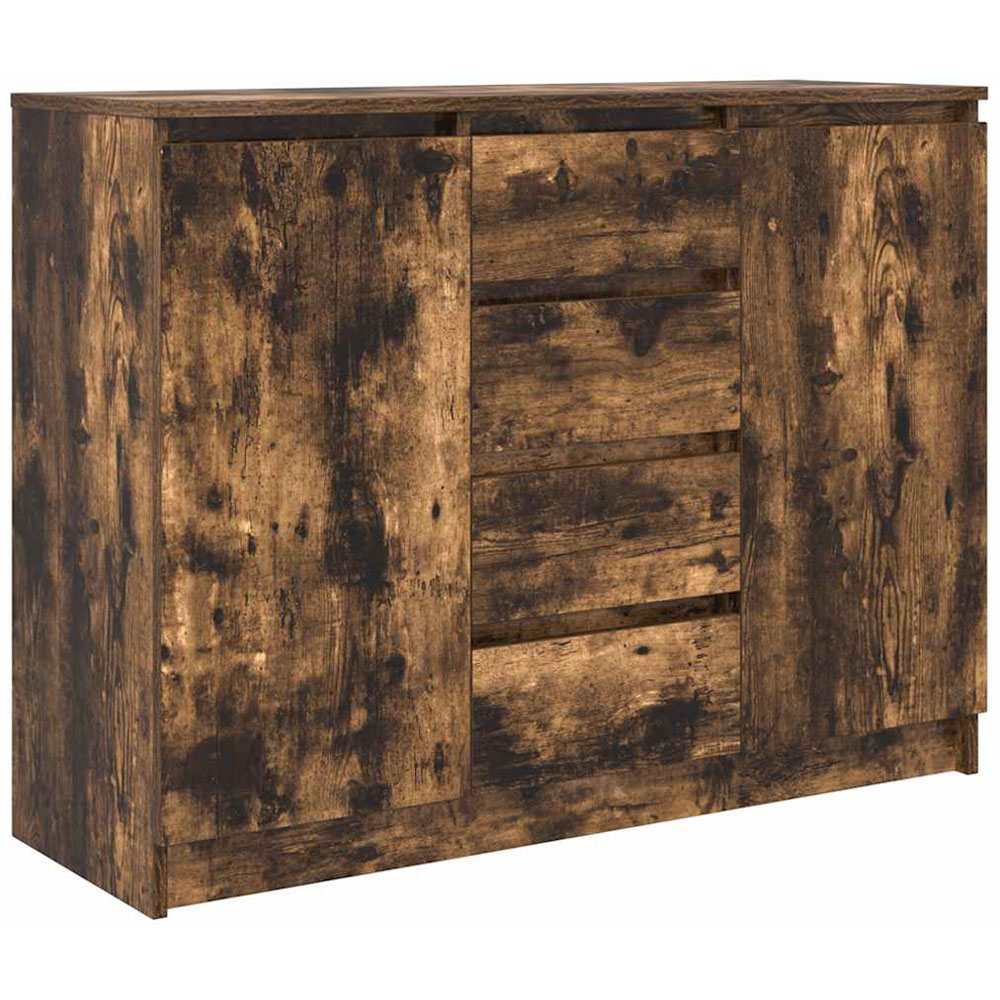 vidaXL 2 Door 4 Drawer Smoked Oak Sideboard Image 2