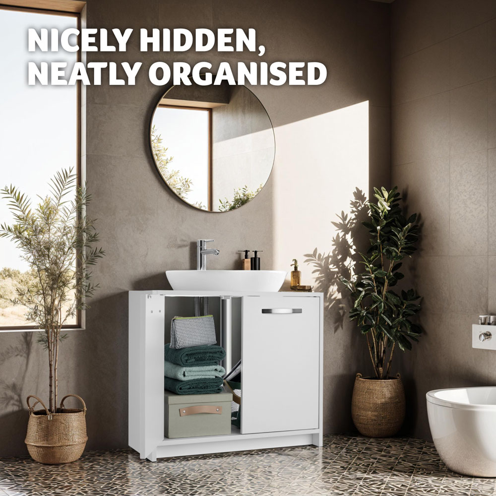 Tectake Katalina 2 Door White Vanity Unit Image 7