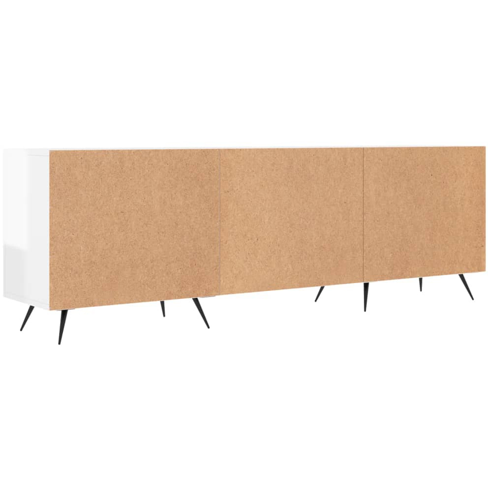 vidaXL 2 Door 2 Shelf High Gloss White TV Cabinet Image 6