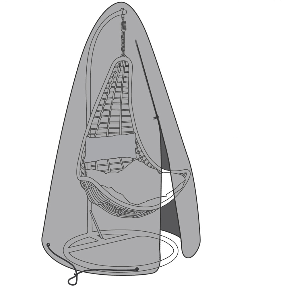 Charles Bentley Black Rattan Swing Chair Cover Image 4