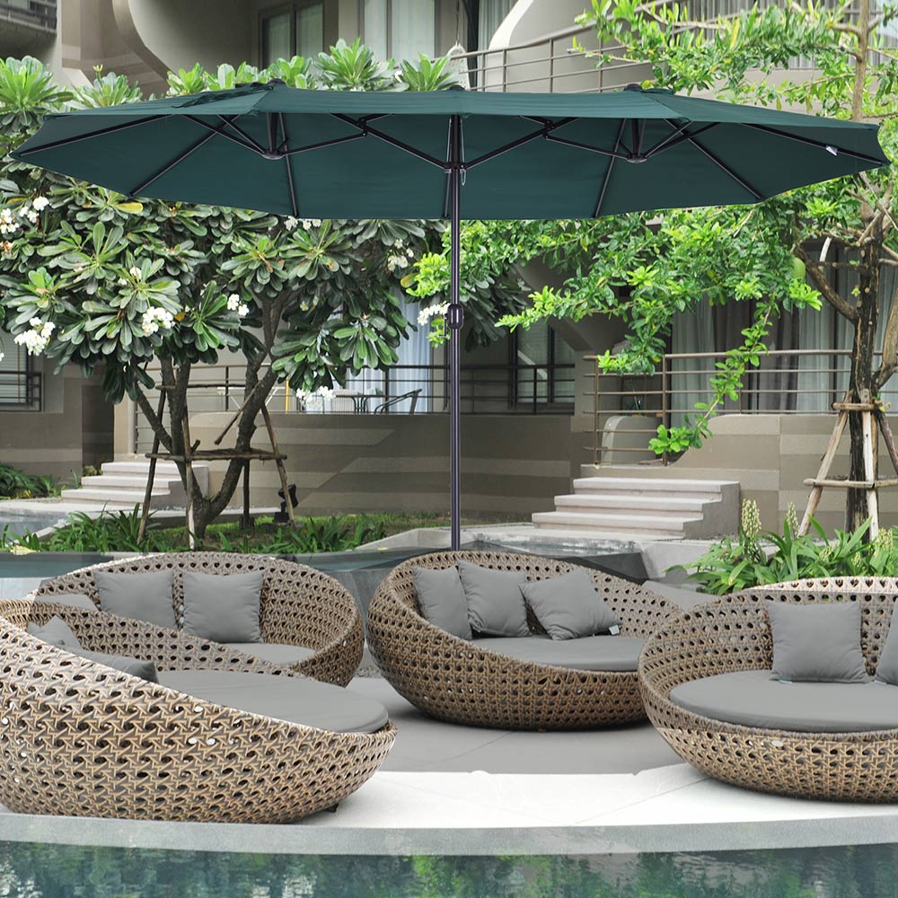 Outsunny 4.6m Garden Parasol Green Image 2