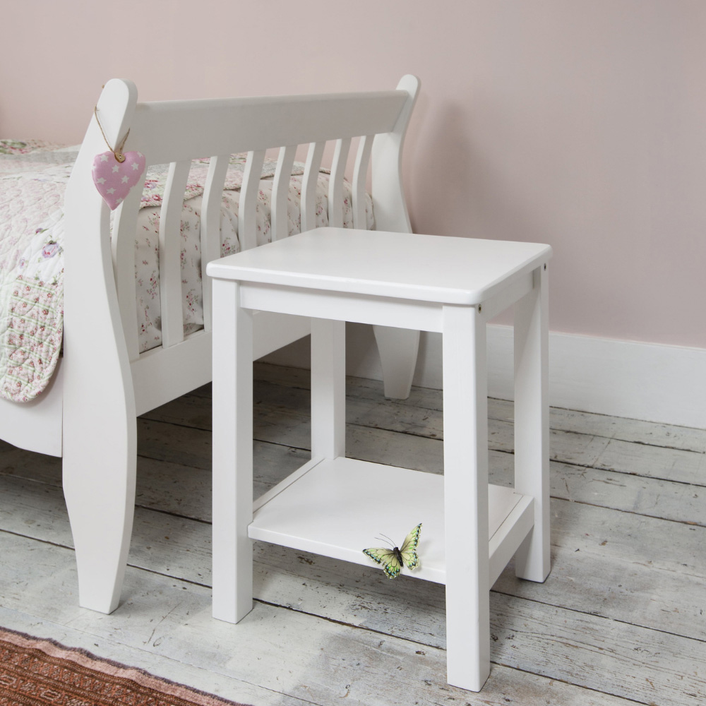 Noa and Nani Sussex Single Shelf White Bedside Table Image 4