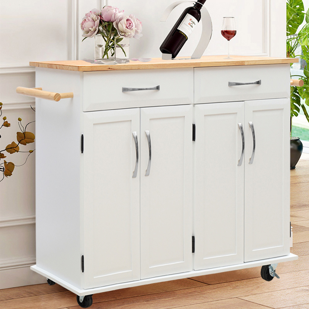 Living and Home Catering Trolley Cart with Drawers Image 2