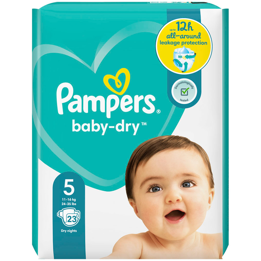 Pampers Baby Dry Nappies Size 5 x 23 Pack Image 2