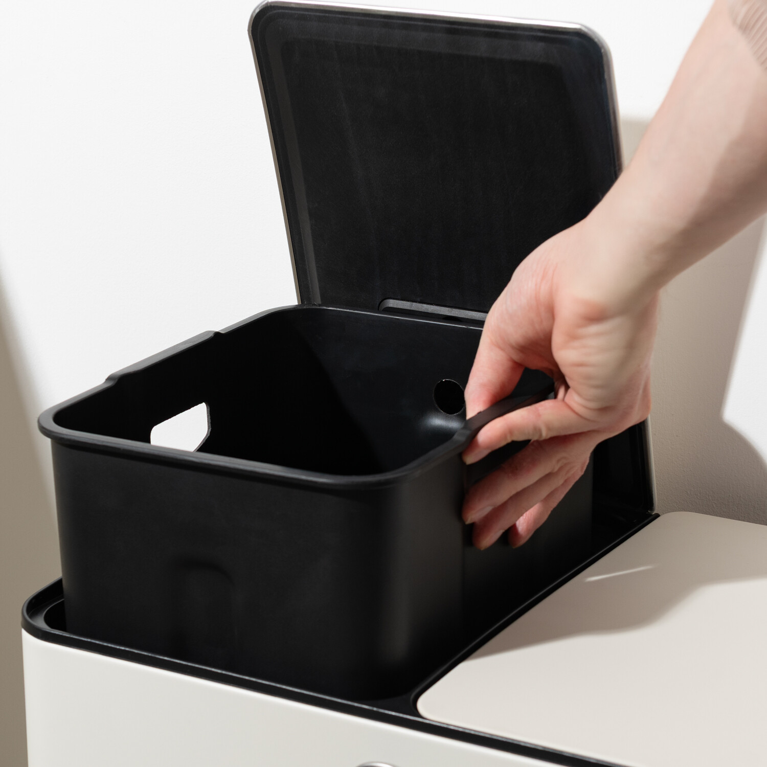 60L Double Recycling Pedal Bin Cream Image 5