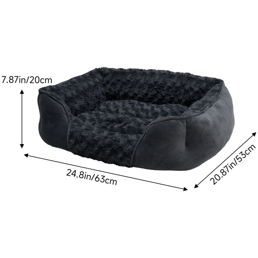 H&O Direct Medium Dark Grey Super Soft Washable Pet Bed Image 5