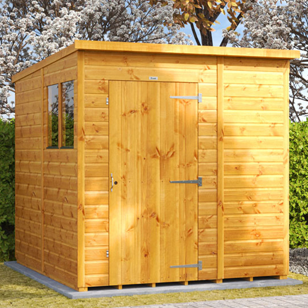 Power Sheds 6 x 8ft Pent Wooden Shed with Window Image 2