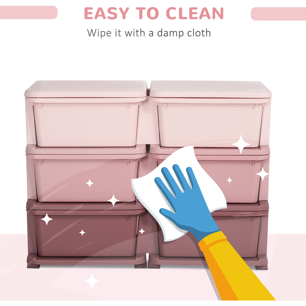 Playful Haven Pink 6 Drawers Kids Storage Unit Image 6