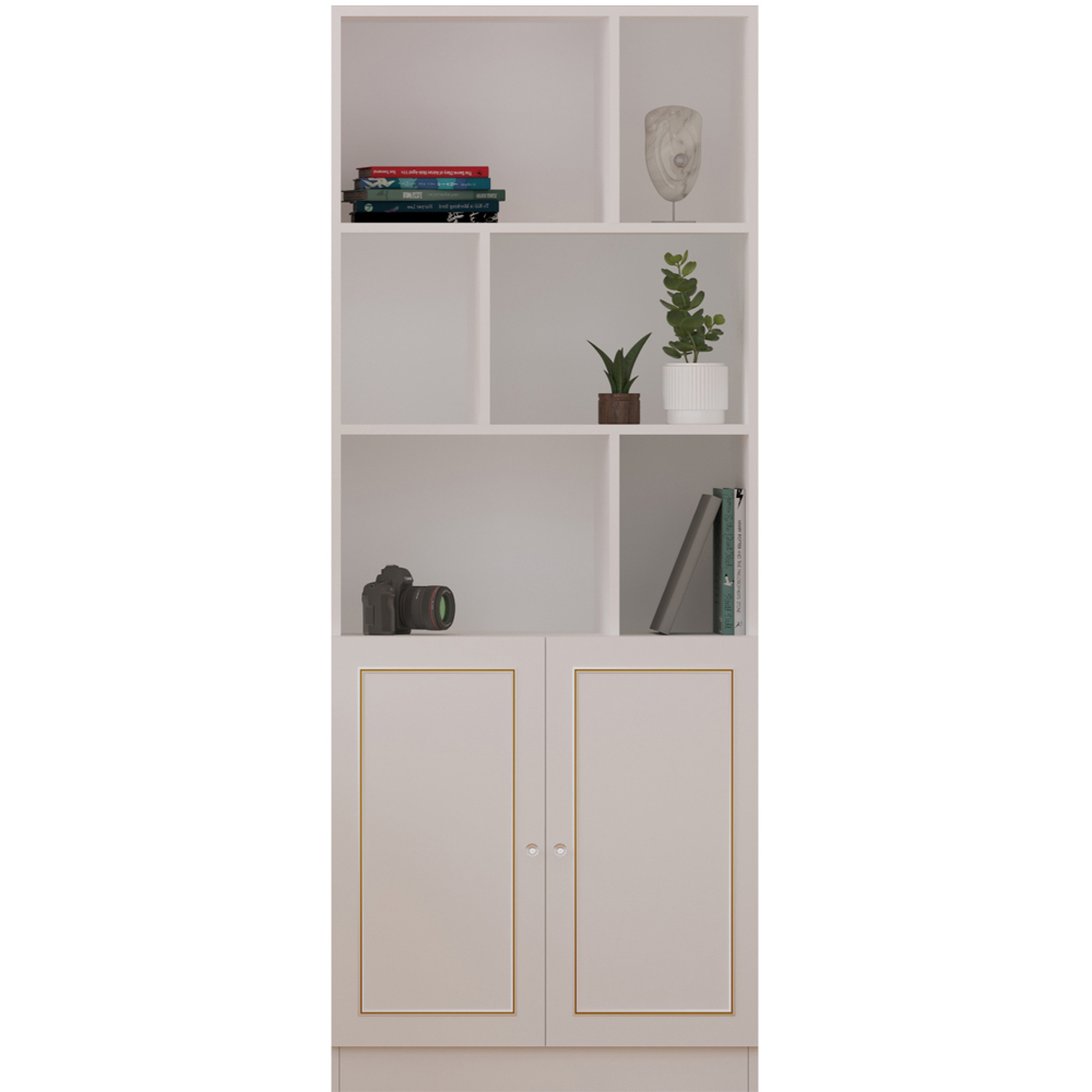 Evu MARIE 2 Door Gold and White Bookcase Image 2