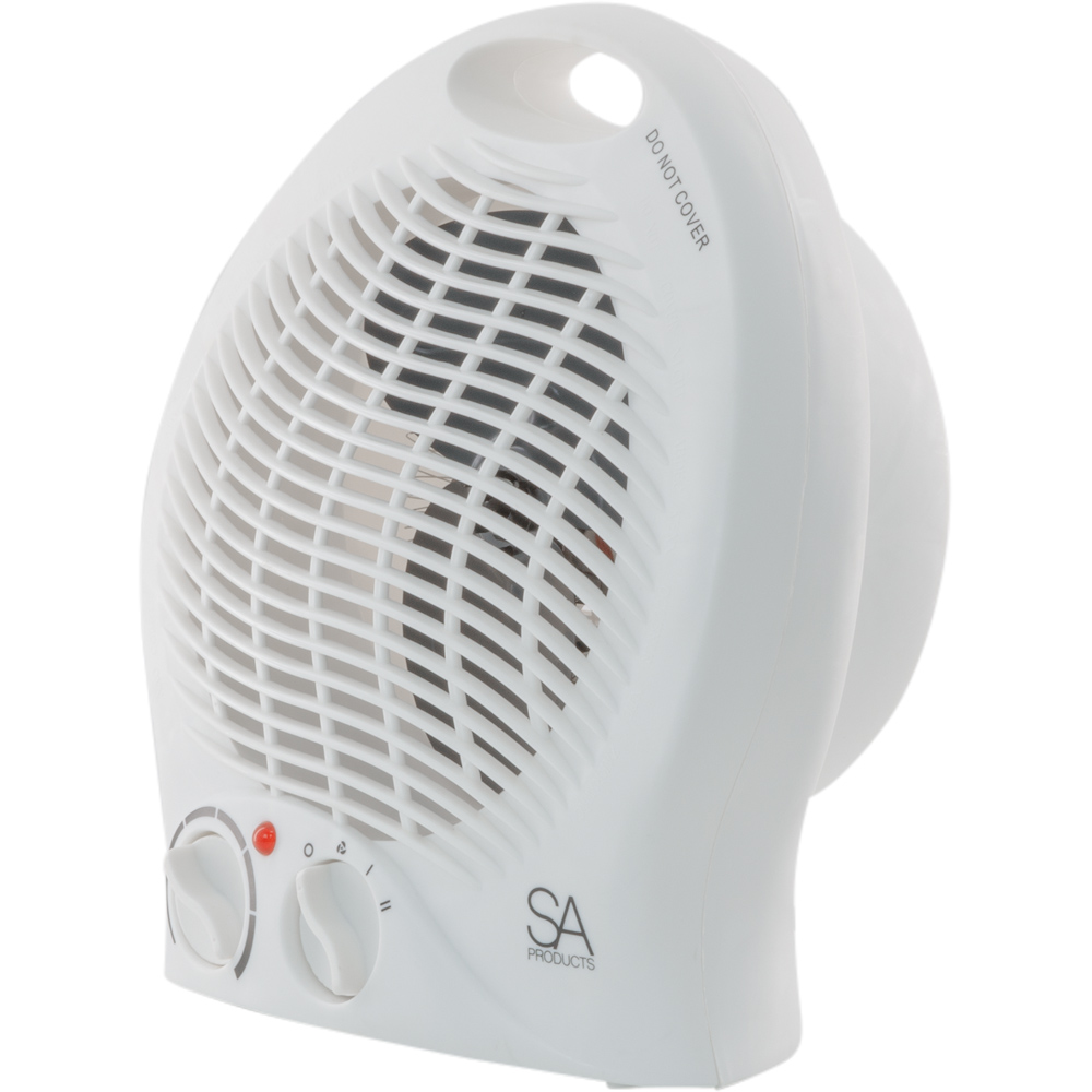 White Upright Portable Heater with 2 Heat Settings Image 5