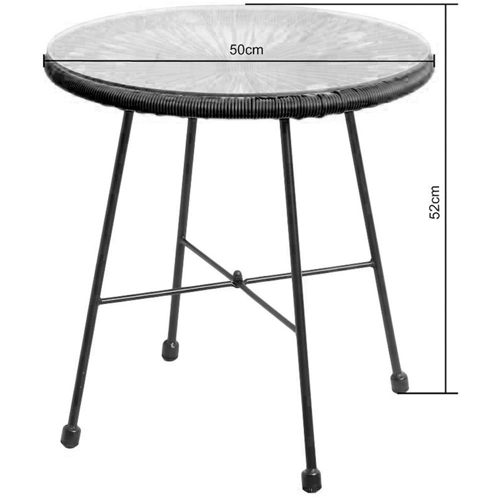 3pcs Bistro Egg Designer String Chair Indoor & Garden Set - Black Image 7