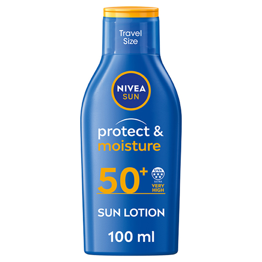 Nivea Sun Protect and Moisture Sun Cream Lotion SPF50 100ml Image 1
