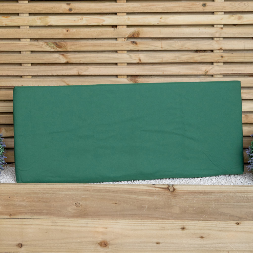 Samuel Alexander 2 Seater Green Wooden Garden Chair Cushion Base 99 x 41cm Image 3