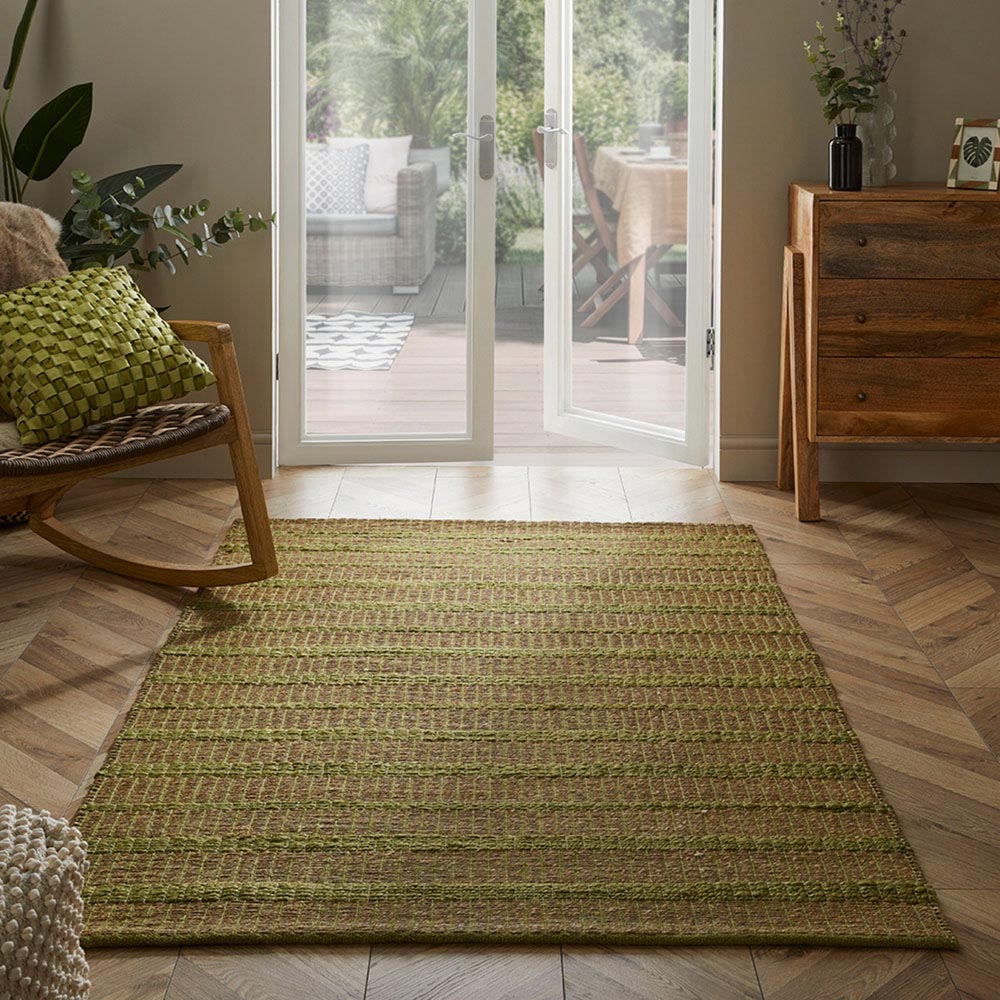 Esselle Ancoats Green Jute Rug 120 x 170cm Image 2