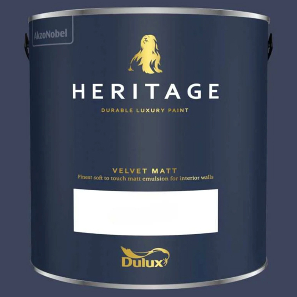 Dulux Heritage Walls and Ceilings DH Oxford Blue Velvet Matt Emulsion Paint 2.5L Image 2