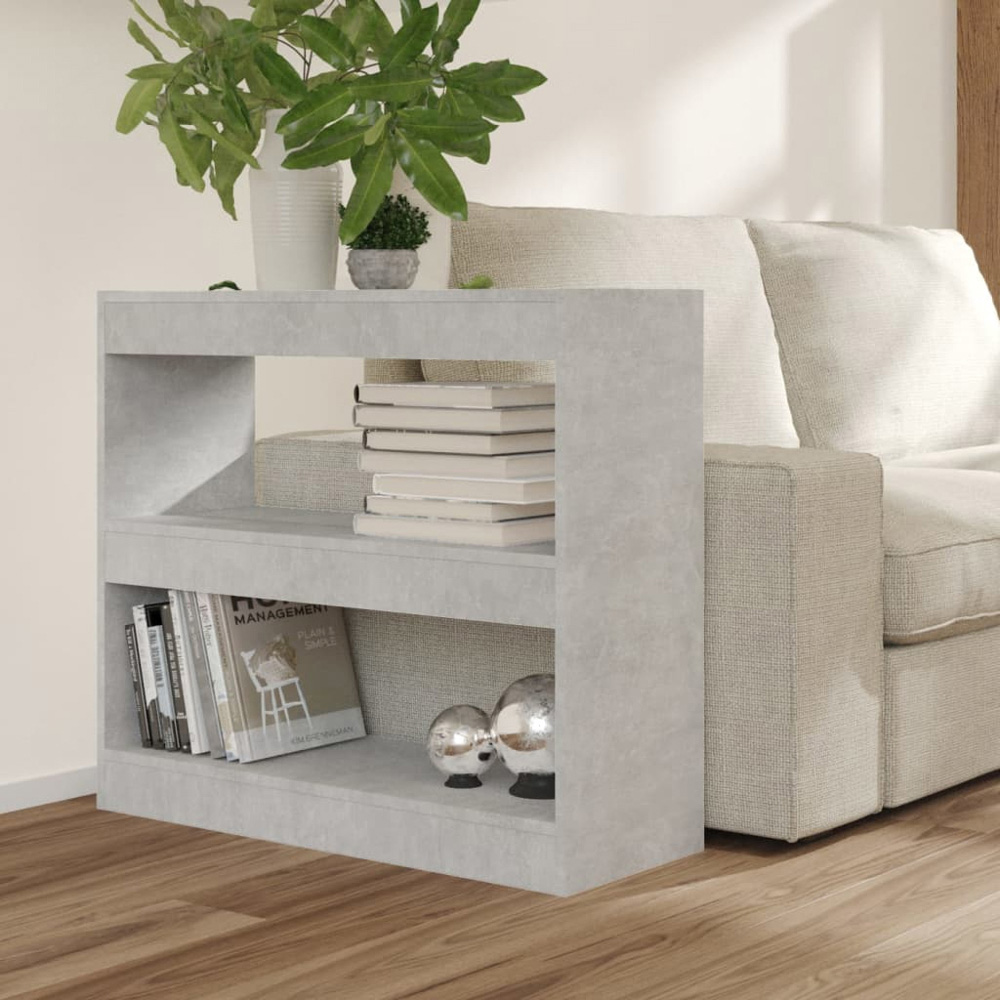 vidaXL 2 Shelf Concrete Grey Wooden Bookcase Image 6