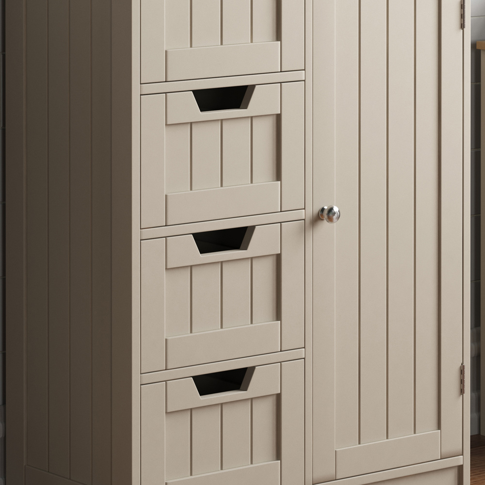 Lassic Bath Vida Priano Grey 4 Drawer Single Door Floor Cabinet Image 3
