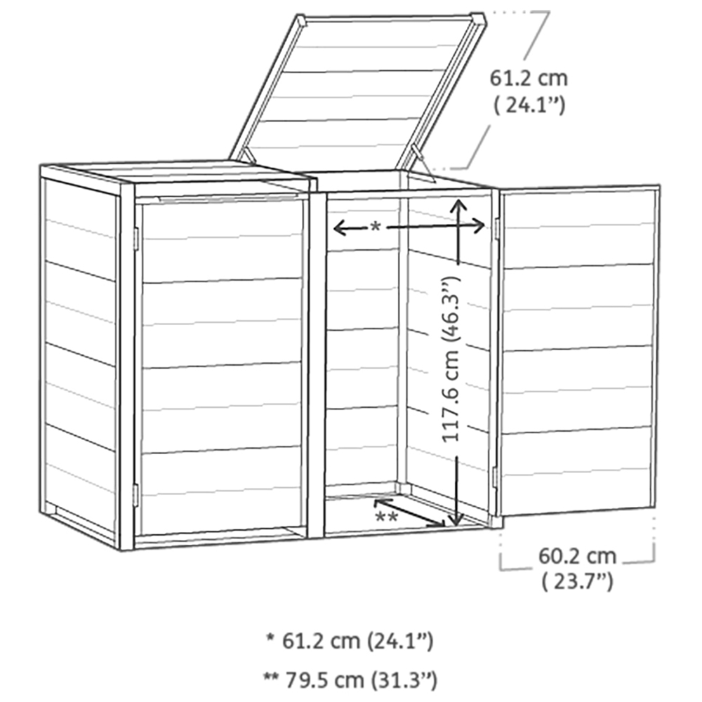 Keter Bin Hideaway Graphite Wheelie Bin Extension Kit Image 9