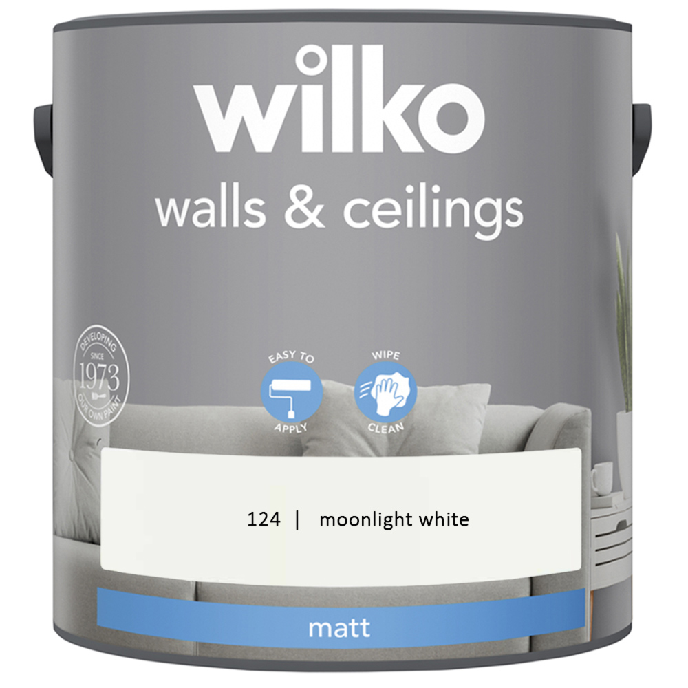 Wilko Walls & Ceilings Moonlight White Matt Emulsion Paint 2.5L Image 2