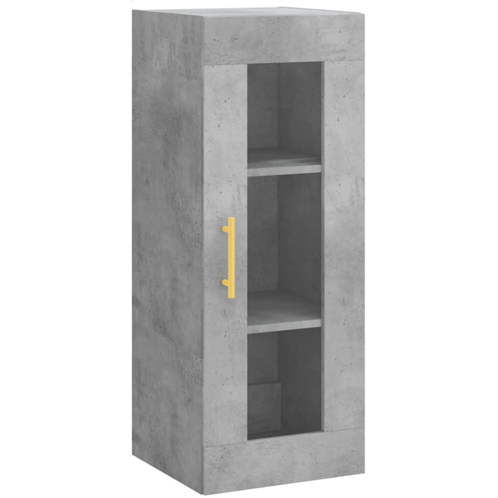 vidaXL Single Glass Door 3 Shelf Concrete Grey Highboard Image 5