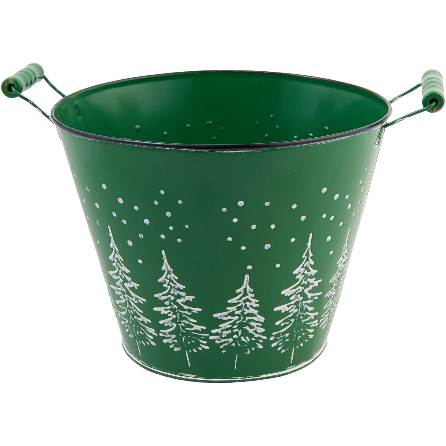 Festive Silver Metal Planter Image 2