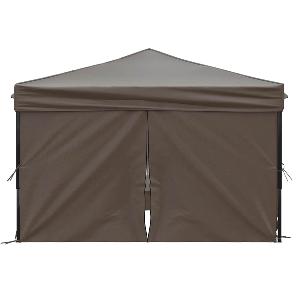 vidaXL 3 x 3m Taupe Foldable Party Tent with Sidewalls Image 4
