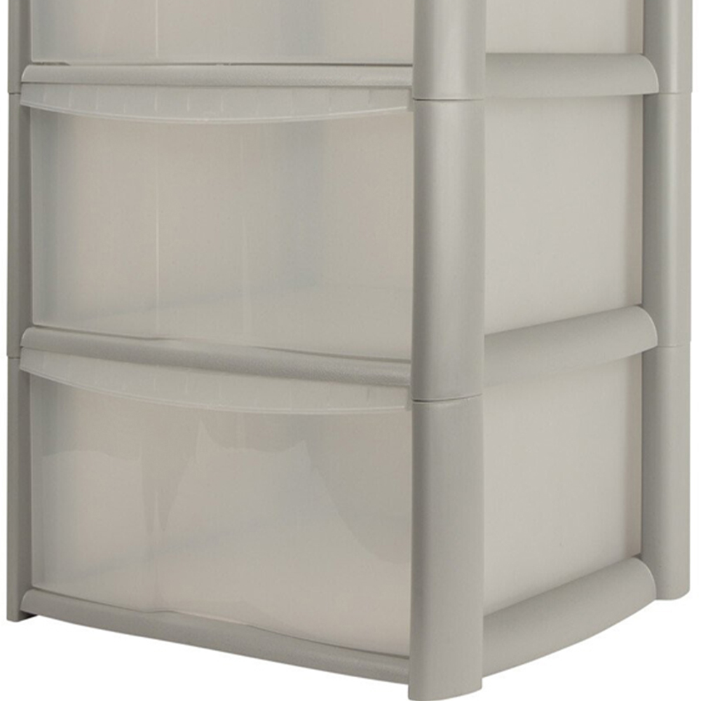 Grey 4 Drawer Tower Storage Unit Image 5